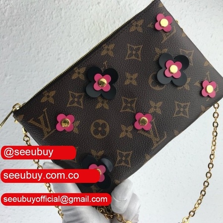 best replica monogram canvas pochette double zip m63905 black