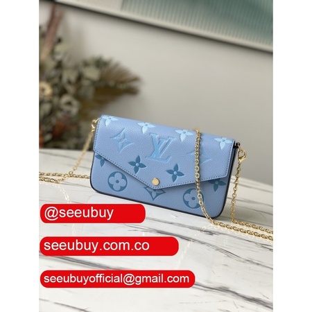 felicie pochette monogram empreinte m80498 blue bag