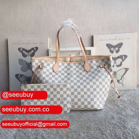 high quality wholesale neverfull mm damier azur canvas n41361