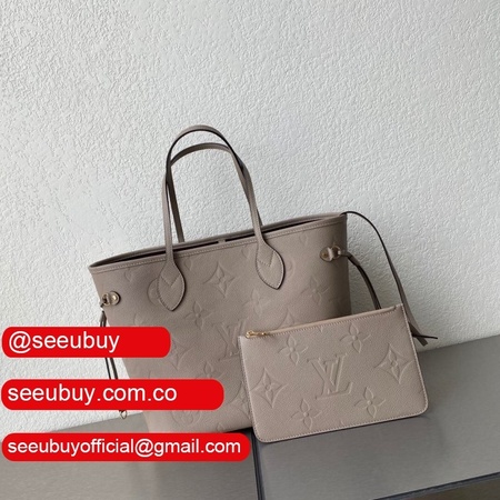 m45686 knockoff neverfull mm monogram empreinte leather tourterelle gray