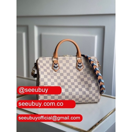 n50054 fashion speedy bandouliere 30 damier azur