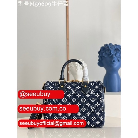 replica highest speedy bandouliere 25 m59609 women blue bag