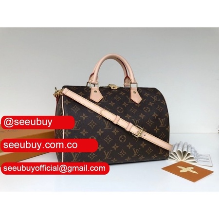 aaa+ high quality speedy bandouliere 25 30 35 monogram in marron