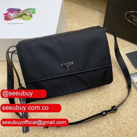 Prada Replica padded nylon shoulder 1BD255 Black bag