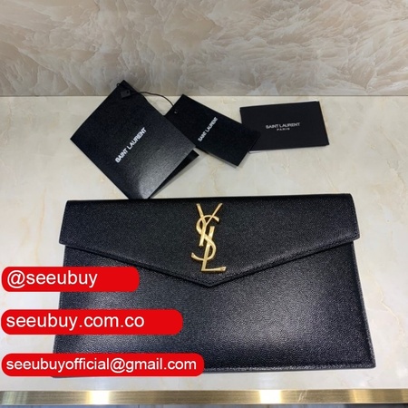 YSL AAA+ CLUTCH IN GRAIN DE POUDRE EMBOSSED LEATHER