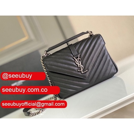 YSL Replica Loulou Crossbody 24CM Black and Brown Bags