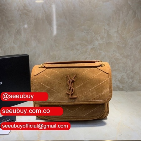 Ysl Saint Laurent niki mini Top Quality 22cm Brown Bag