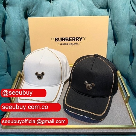 Best Burberry Checked Mickey baseball Designer cap