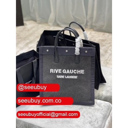 Buy Replica YSL Rive Gauche Shopping 631682 Bag In Linen and Cotton Online