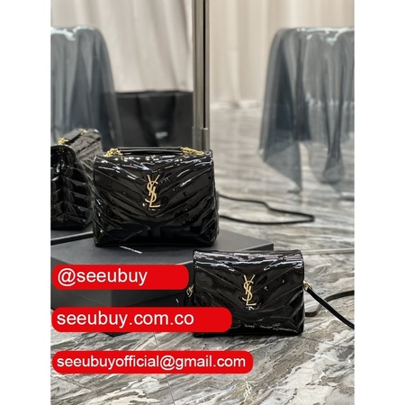 Designer Fake YSL Loulou 494699/467072 Black Handbags Online