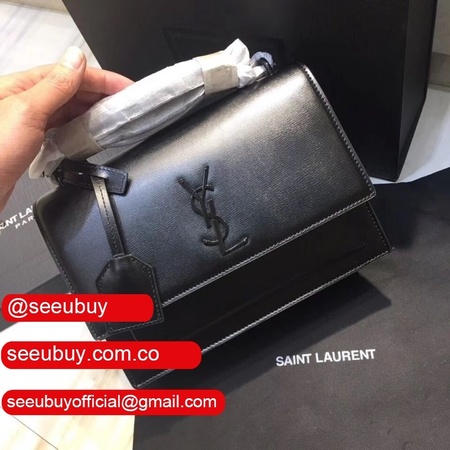 Shop Black Saint Laurent Sunset Mono Crossbody Bag