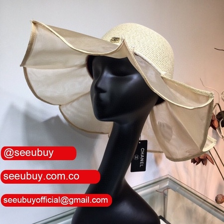 Wholesale CC Replica Top 2020 Pleated lotus leaf stitching straw hat