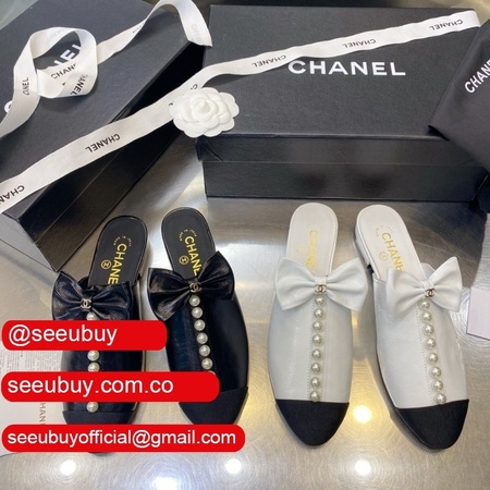 Luxury Replica Jewelry pearl bow black/white shoes