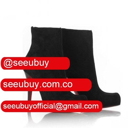 Christian Louboutin Boutique Suede Black Boots