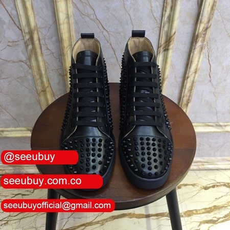 Christian louboutin mens black shoes sneakers cheap