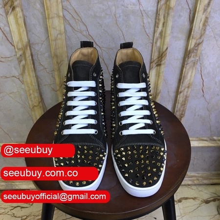 men's louboutin shoes for Cowhide black/white sale