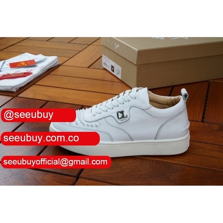 wholesale christian louboutin mens white shoes