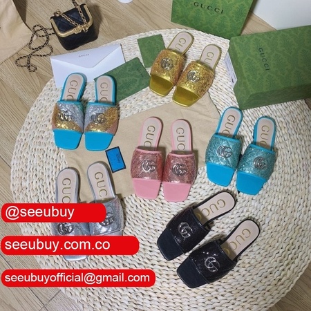 Designer Replica Gucci 2021 Slippers color series GG Shoes