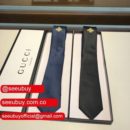 Gucci Men's Blue Double G And Hearts Silk Tie