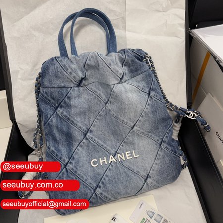 Chanel 22bag Denim Backpack