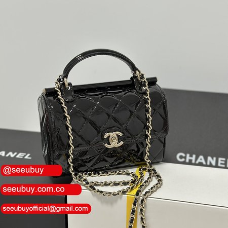 Chanel 23k Patent Leather Box Bag